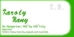 karoly many business card